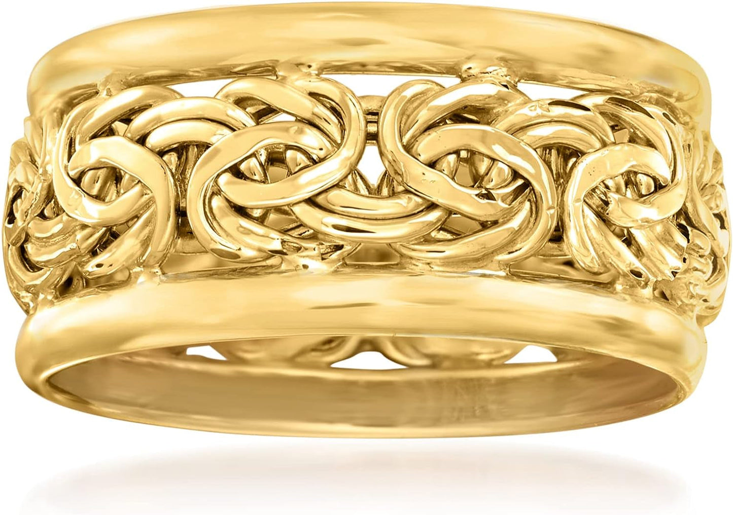 10Kt Yellow Gold Byzantine Bordered Ring
