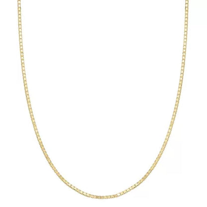 Adjustable Box Link Chain Necklace, .85Mm in 14K Gold