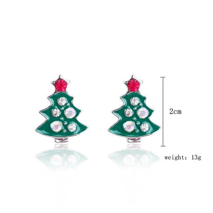 Christmas Jewelry with Diamond Snowflake Bell Christmas Earrings Christmas Tree Earrings Set Christmas Earrings Deer Stud Earrings