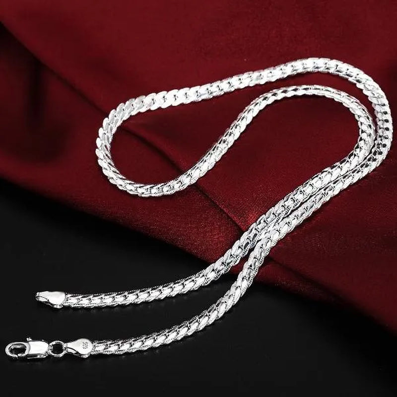 8/16/18/20/24inch 18K Gold/925 Sterling Silver Luxury Brand Design Noble Necklace Chain for Woman Men Fashion Wedding Engagement Jewelry
