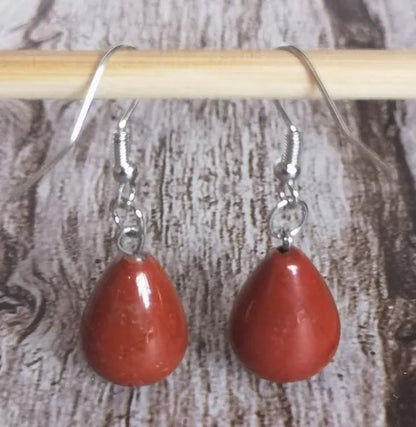 1 Pair 13X20MM Amethyst Clear Quartz Lapis Lazuli Turquoise Rose Quartz Opal Obsidian Jasper Drop Cone Bead Hook Dangle Diy Earrings