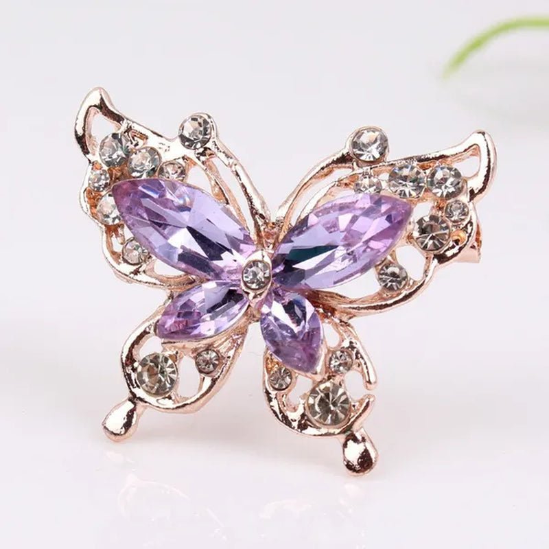 Cartoon Butterfly Crystal Diamond Brooch Fashion Brooch Geometric Women Party Jewelry - WORLD TIME VISITS
