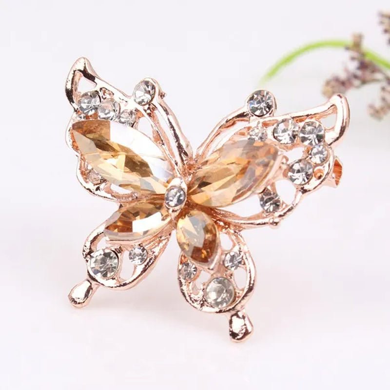 Cartoon Butterfly Crystal Diamond Brooch Fashion Brooch Geometric Women Party Jewelry - WORLD TIME VISITS