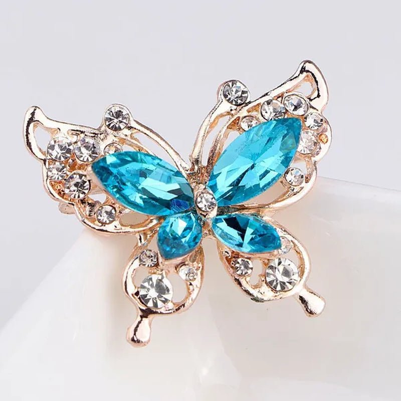 Cartoon Butterfly Crystal Diamond Brooch Fashion Brooch Geometric Women Party Jewelry - WORLD TIME VISITS