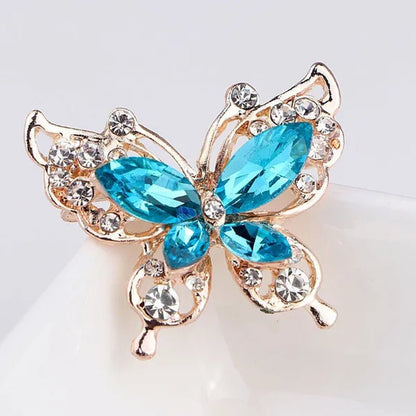 Cartoon Butterfly Crystal Diamond Brooch Fashion Brooch Geometric Women Party Jewelry - WORLD TIME VISITS