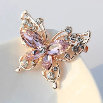 Cartoon Butterfly Crystal Diamond Brooch Fashion Brooch Geometric Women Party Jewelry - WORLD TIME VISITS