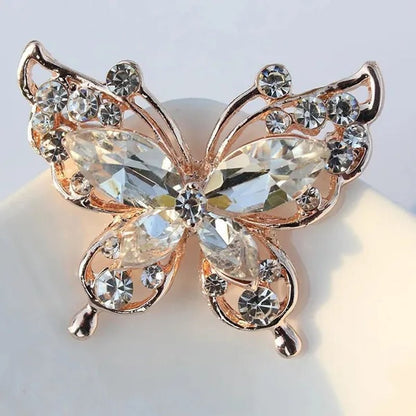 Cartoon Butterfly Crystal Diamond Brooch Fashion Brooch Geometric Women Party Jewelry - WORLD TIME VISITS