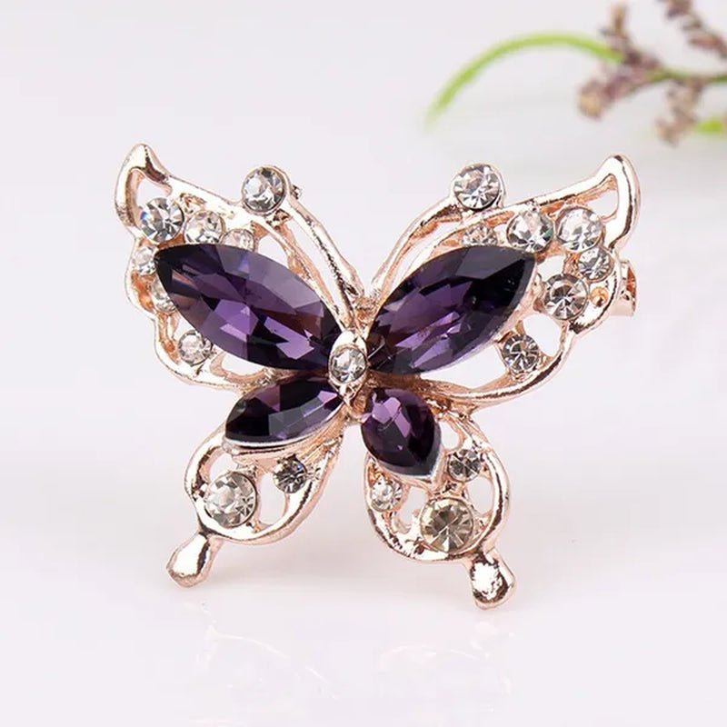 Cartoon Butterfly Crystal Diamond Brooch Fashion Brooch Geometric Women Party Jewelry - WORLD TIME VISITS