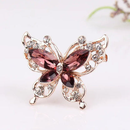 Cartoon Butterfly Crystal Diamond Brooch Fashion Brooch Geometric Women Party Jewelry - WORLD TIME VISITS