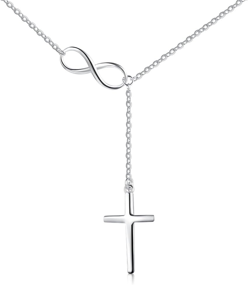 925 Sterling Silver Cross Style Pendant Religious Necklace