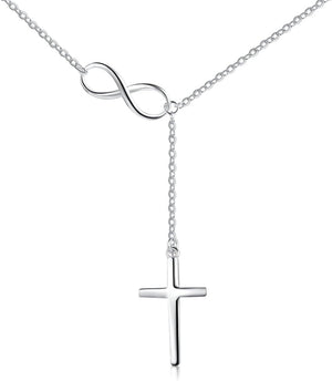 925 Sterling Silver Cross Style Pendant Religious Necklace