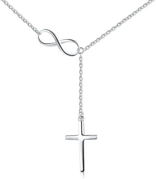 925 Sterling Silver Cross Style Pendant Religious Necklace