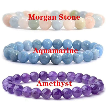 6mm 8mm Natural Stone Chakra Beaded Charm Bracelets Tiger Eye Amethyst Lapis Lazuli Healing Beads Bracelet Women Yoga Jewelry