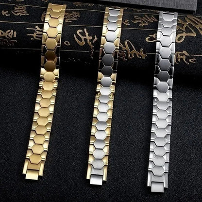 Hot sale! 2020 New Black Mens Energy Bracelet 4000 Gauss Titanium Magnetic Health 4 In 1 Bracelet Bio Therapy Fashion Stainless Steel Bracelet Pulsera De Energía