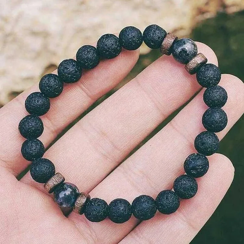 Luxury Fashion Men'S Creative Bead Bracelet Handwoven Adjustable Natural Stone Bead Bracelet Hip Hop Bracelet Men'S Jewelry Party Anniversary Gift Christmas Gift Jewelry - WORLD TIME VISITS