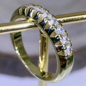 Luxury Silver /18K Gold Ring 925 Sterling Silver Womens Ring White Sapphire Wedding Band Engagement Diamond Ring Fine Jewelry Christmas Gift Size:6 7 8 9 10