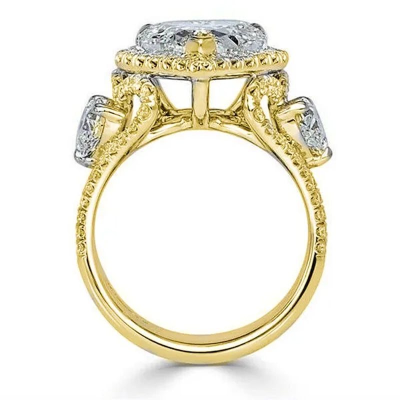 Elegant Beautiful Woman Fashion Exquisite 925 Sterling Silver Natural White Sapphire Gemstone Diamond Love Heart Ring Noble Princess Proposal Engagement Wedding Jewelry Anniversary Gift Birthday Party Accessories Christmas Gift Size US4-12 Bague Femme