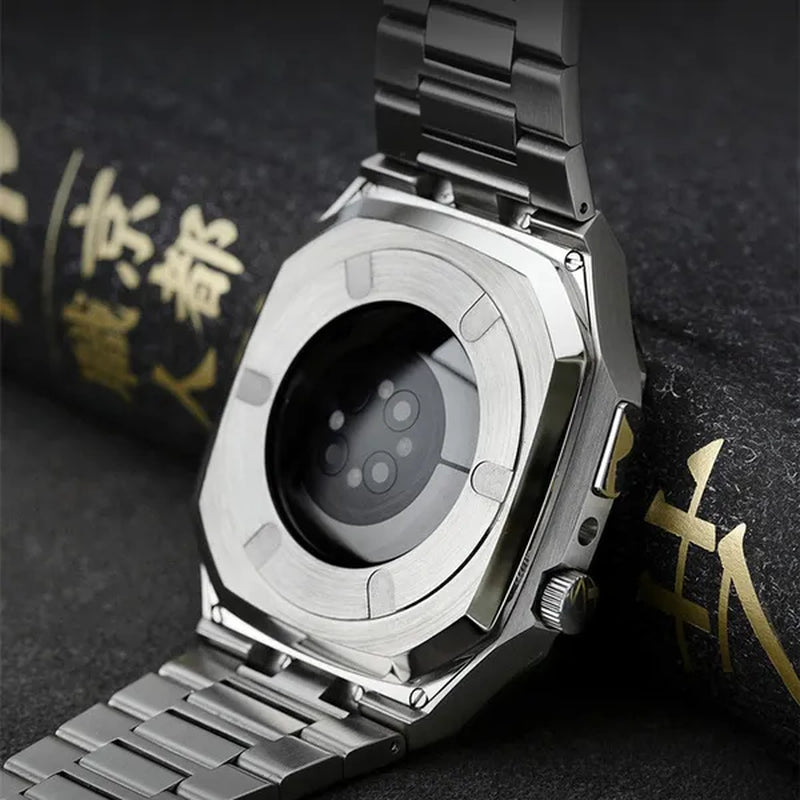 Metal Case for Apple Watch Steel Protective Case Shell Cover Strap with Band Bracelet For Apple Watch Series 9 8 7 6 SE 5 For Iwatch Series 9 8 7 6 44mm 45mm