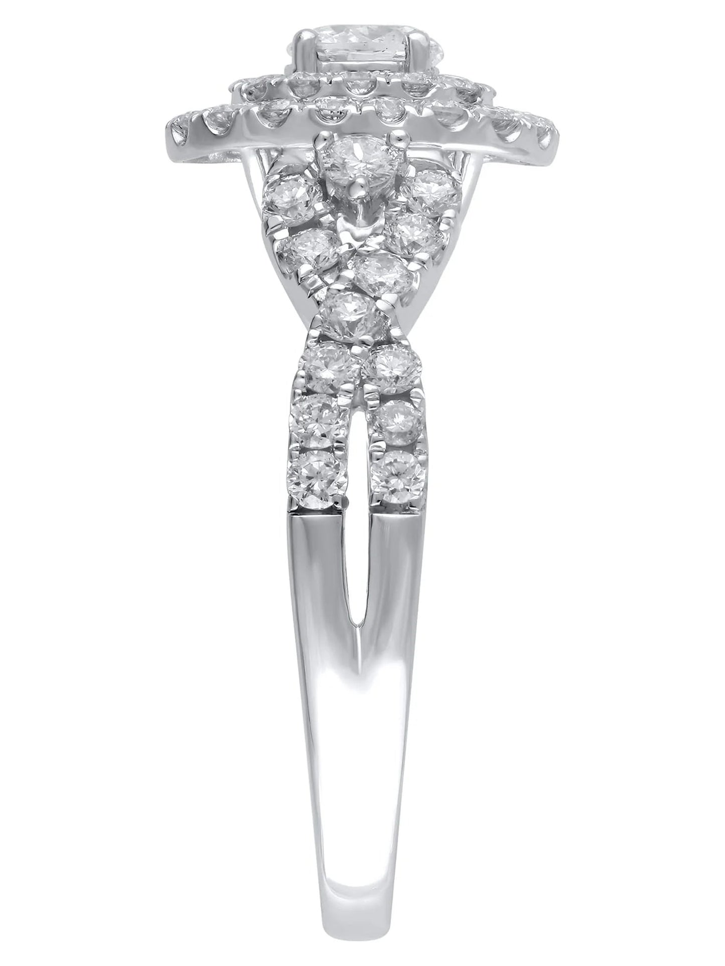 1 Carat T.W. (I2 Clarity, H-I Color)  Oval Cut Diamond Engagement Ring in 10Kt White Gold, Size 7