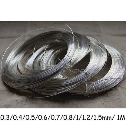 0.3-1.5Mm 925 Sterling Silver Wire Metal Thread Silver String Silver Line for Necklace Bracelet Earring Wire DIY 1 Meter