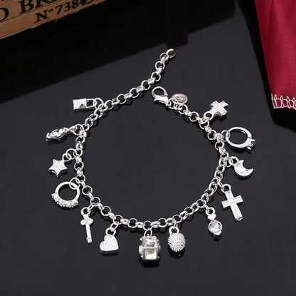 Fashion Jewelry 925 Silver Chain Bracelets for Men or Women