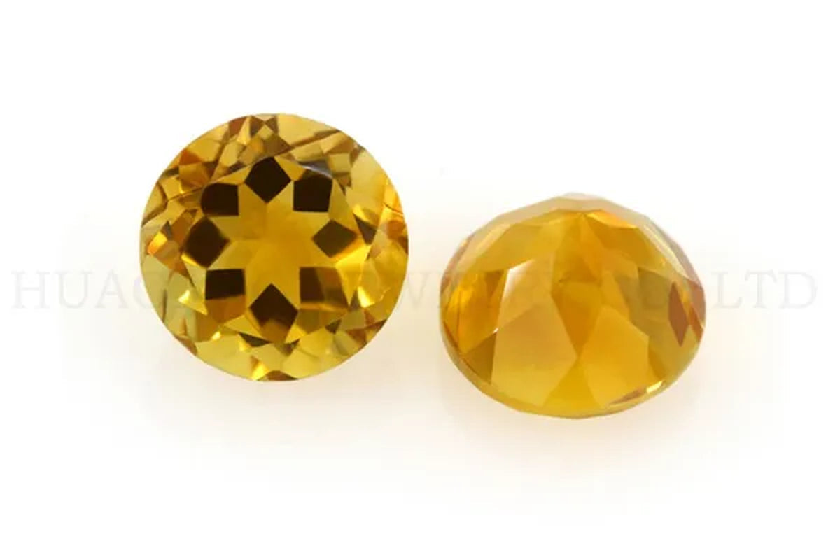 Dark Color Citrine Natural Loose Gemstone Round Shape Facetted Cut Size 1.0~6mm For DIY Jewelry Making