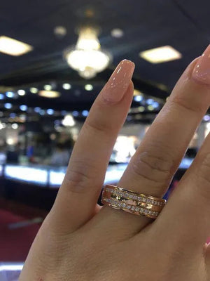 Luxury Fashion Brilliant Natural White Sapphire Gemstone Ring Wedding Band Engagement Party Christmas Gift Ring Size 4-12