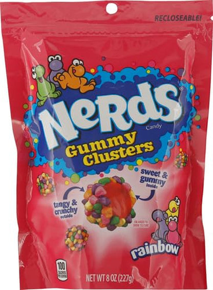 Gummy Clusters Candy, Rainbow, Resealable 8 Ounce Bag