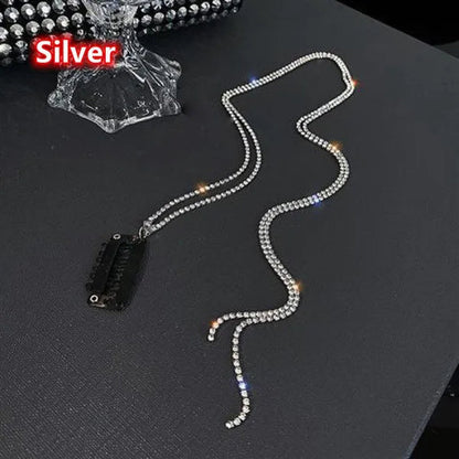Fashion Flashing Diamond Chain Hairpin Tassel Braided Hair Hairpin for Women Girls