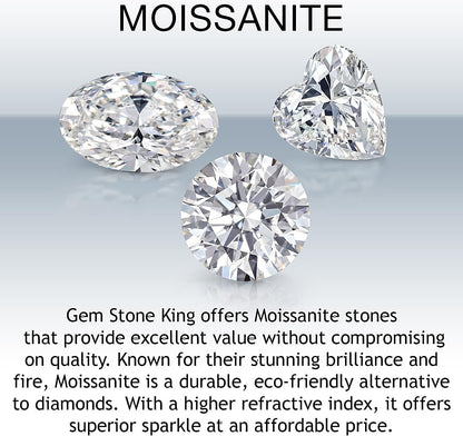 18K Yellow Gold Plated Silver Cultured Freshwater Pearl Ring Set with Moissanite | 1.26 Cttw | Gemstone Birthstone | Available in Size 5, 6, 7, 8, 9