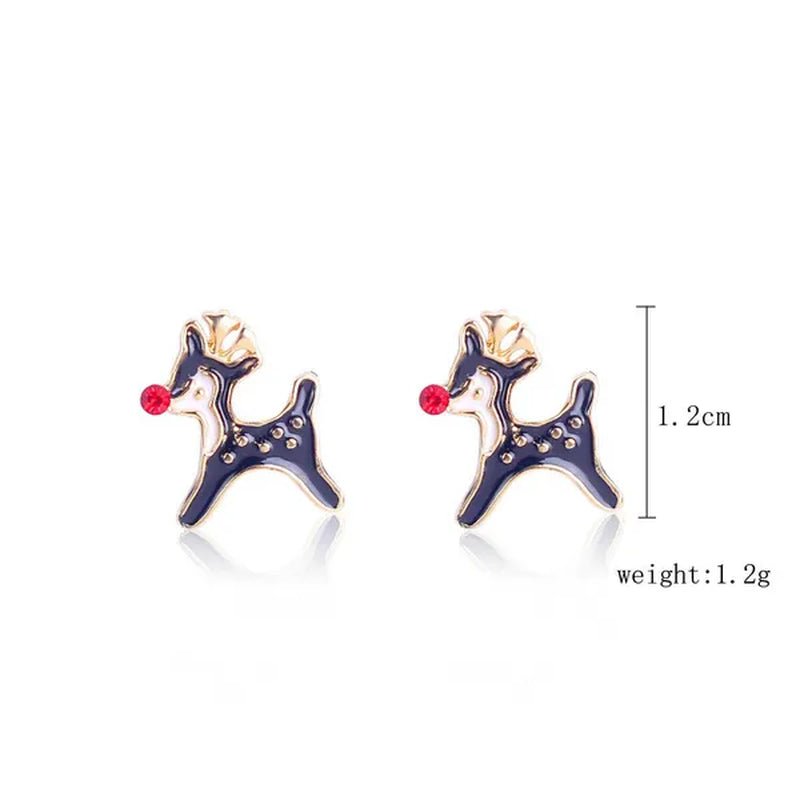 Christmas Jewelry with Diamond Snowflake Bell Christmas Earrings Christmas Tree Earrings Set Christmas Earrings Deer Stud Earrings - WORLD TIME VISITS