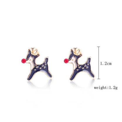 Christmas Jewelry with Diamond Snowflake Bell Christmas Earrings Christmas Tree Earrings Set Christmas Earrings Deer Stud Earrings - WORLD TIME VISITS