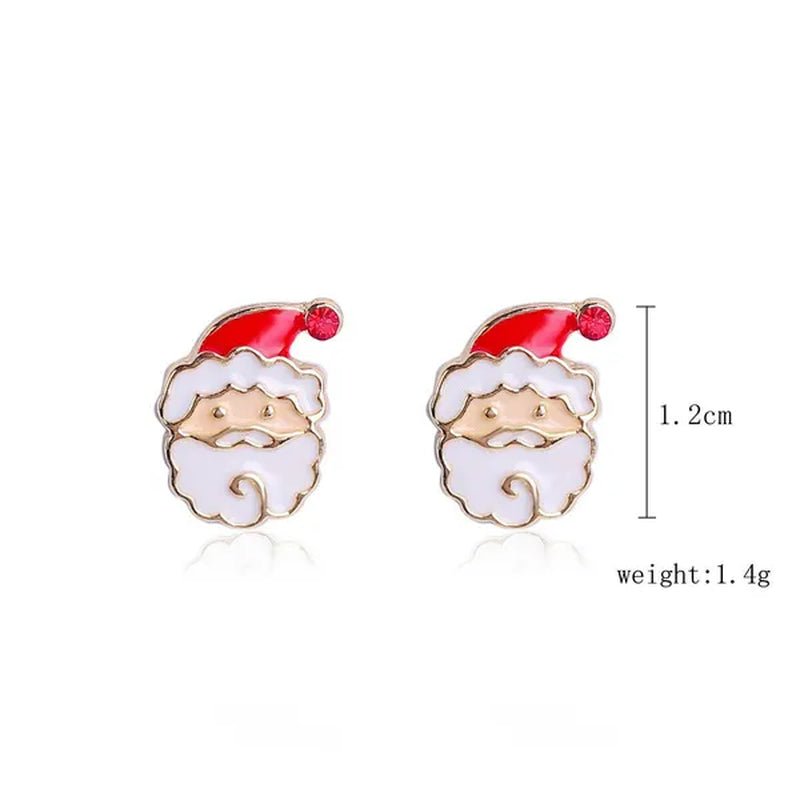 Christmas Jewelry with Diamond Snowflake Bell Christmas Earrings Christmas Tree Earrings Set Christmas Earrings Deer Stud Earrings - WORLD TIME VISITS