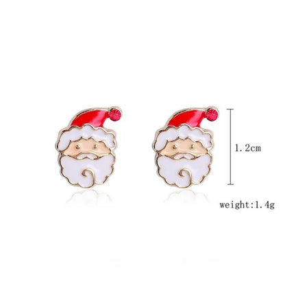 Christmas Jewelry with Diamond Snowflake Bell Christmas Earrings Christmas Tree Earrings Set Christmas Earrings Deer Stud Earrings - WORLD TIME VISITS