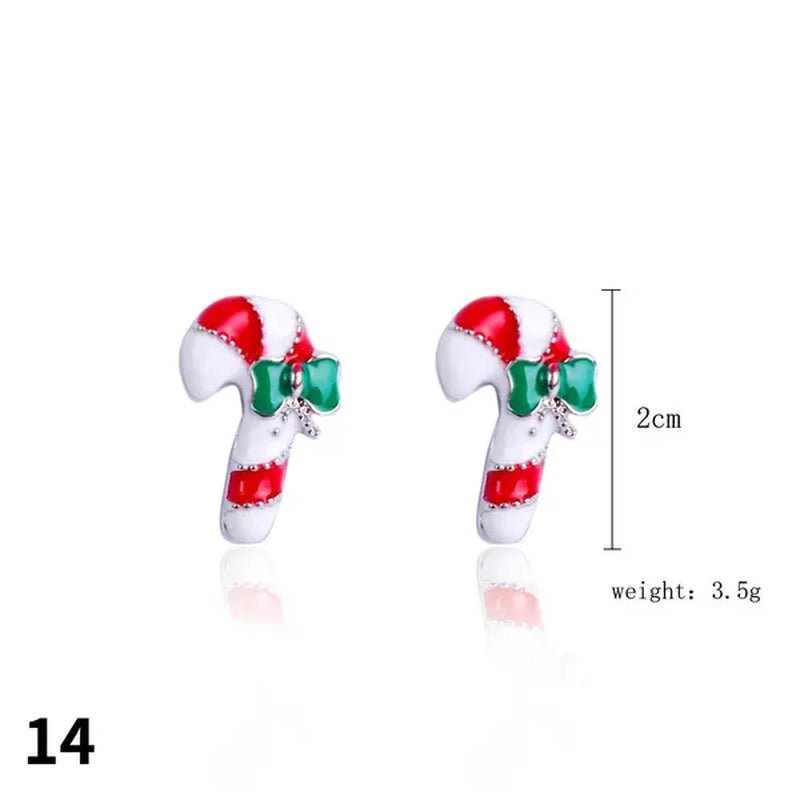 Christmas Jewelry with Diamond Snowflake Bell Christmas Earrings Christmas Tree Earrings Set Christmas Earrings Deer Stud Earrings - WORLD TIME VISITS