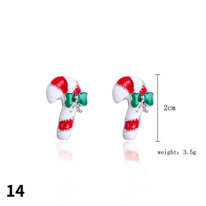 Christmas Jewelry with Diamond Snowflake Bell Christmas Earrings Christmas Tree Earrings Set Christmas Earrings Deer Stud Earrings - WORLD TIME VISITS