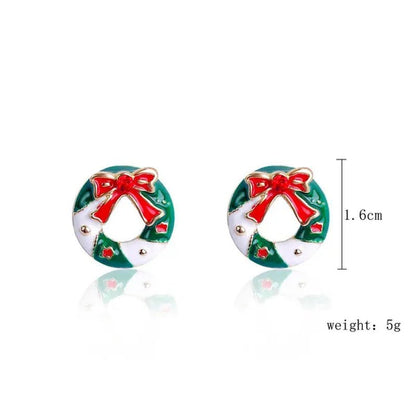 Christmas Jewelry with Diamond Snowflake Bell Christmas Earrings Christmas Tree Earrings Set Christmas Earrings Deer Stud Earrings - WORLD TIME VISITS