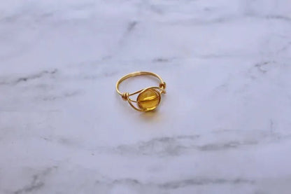 Citrine ring, citrine gemstone jewelry, citrine stone ring, gold citrine ring, wire wrapped ring, wire ring, gemstone ring, statement ring - WORLD TIME VISITS