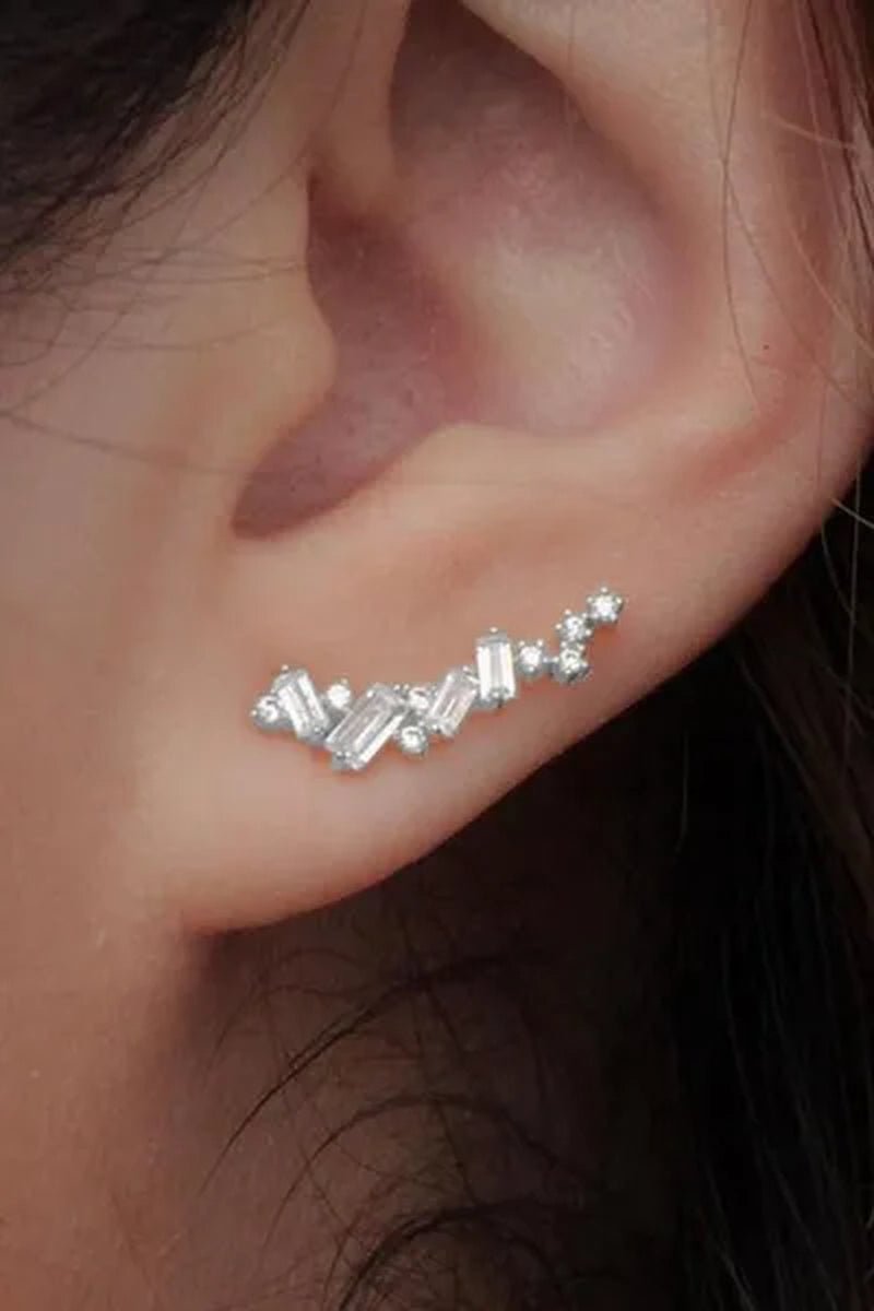 Climbing Earrings for Women Crystal Zircon Stud Earrings Girl Birthday Party Gift Jewelry - WORLD TIME VISITS