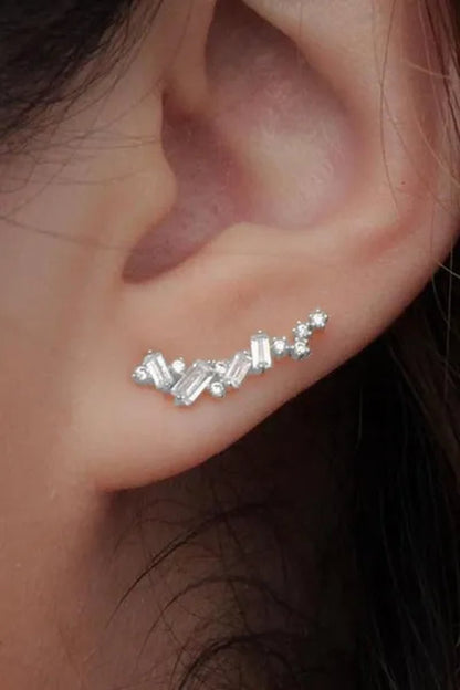 Climbing Earrings for Women Crystal Zircon Stud Earrings Girl Birthday Party Gift Jewelry - WORLD TIME VISITS