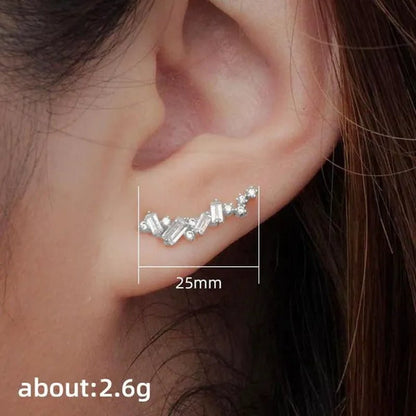 Climbing Earrings for Women Crystal Zircon Stud Earrings Girl Birthday Party Gift Jewelry - WORLD TIME VISITS