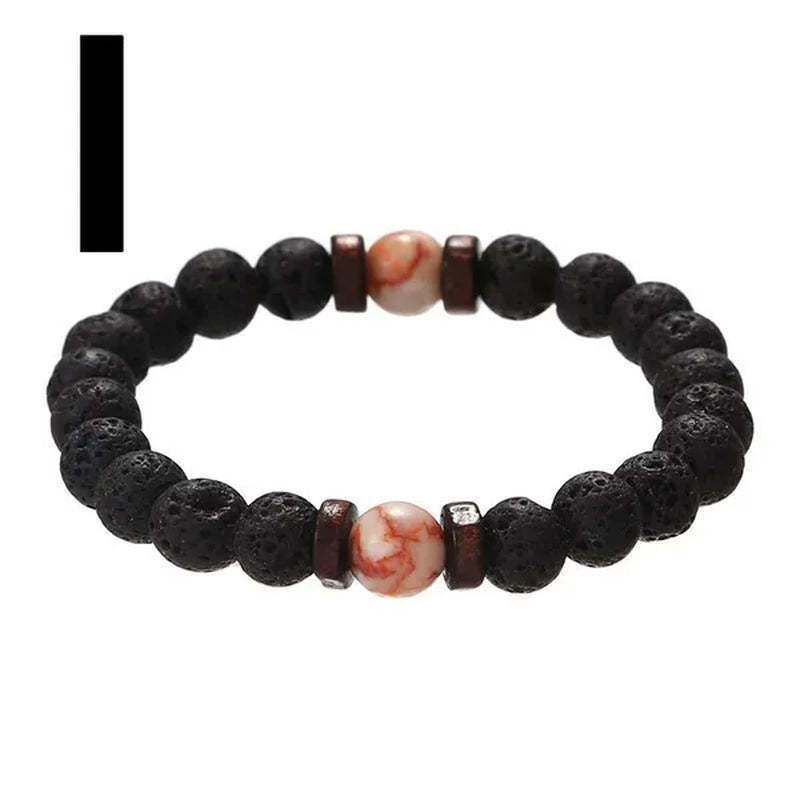 Luxury Fashion Men'S Creative Bead Bracelet Handwoven Adjustable Natural Stone Bead Bracelet Hip Hop Bracelet Men'S Jewelry Party Anniversary Gift Christmas Gift Jewelry - WORLD TIME VISITS