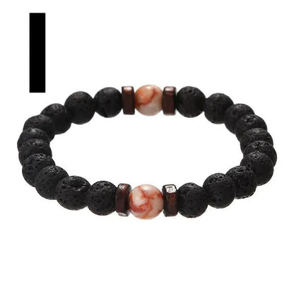 Luxury Fashion Men'S Creative Bead Bracelet Handwoven Adjustable Natural Stone Bead Bracelet Hip Hop Bracelet Men'S Jewelry Party Anniversary Gift Christmas Gift Jewelry - WORLD TIME VISITS