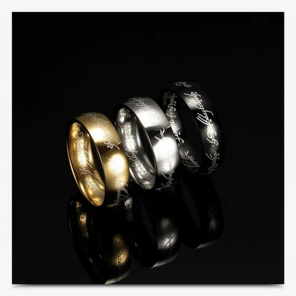 Fashion Jewelry Lord of The Rings Stainless Steel Men Women LOTR The One Band Ring