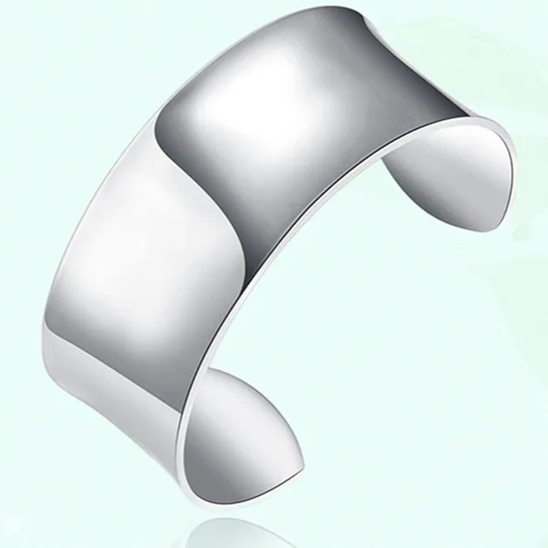 FASHION 925 Sterling Silver Minimalist Cuff Bangle