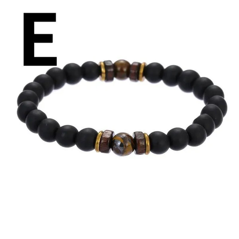Luxury Fashion Men'S Creative Bead Bracelet Handwoven Adjustable Natural Stone Bead Bracelet Hip Hop Bracelet Men'S Jewelry Party Anniversary Gift Christmas Gift Jewelry - WORLD TIME VISITS