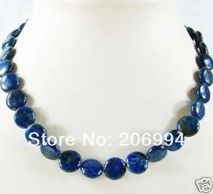 Factory Price New Arrive Exquisite 12Mm Lapis Lazuli Beads Necklace 17.5" Fashion Jewelry