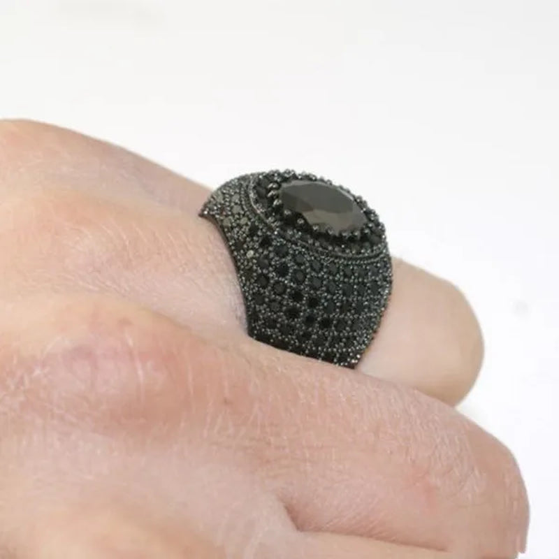 Business Men'S Fashion Luxury Simple Natural White Sapphire Ring Wedding Engagement Party Jewelry