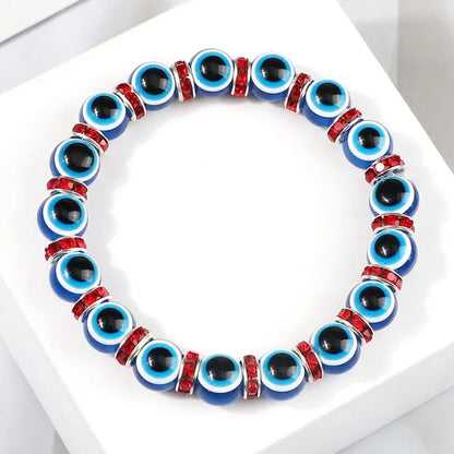 New Fashion Crystal Turkish Lucky Evil Eye Bracelets Blue Evil Eye Bead Bracelet Men Women Handmade Lucky Jewelry Charm Bracelet Female Dropshipping