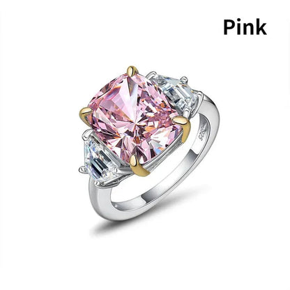 Radiant Cut Classic Sapphire Diamond White Ring Engagement Ring